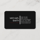 Black Maroon Professional Elegant Modern Visitekaartje (Achterkant)