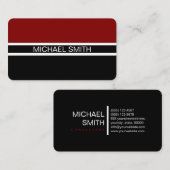 Black Maroon Professional Elegant Modern Visitekaartje (Voorkant / Achterkant)