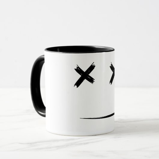 Black Marshmallow Cool Aesthetic Mug Mok (Voorkant links)