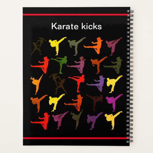 Black Martial Arts Karate Kind Kicks Terug naar Sc Planner (Achterkant)