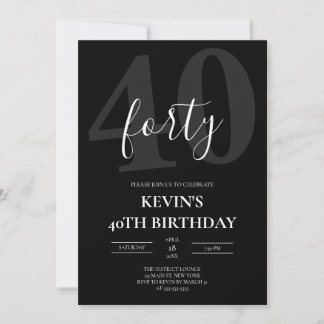 Black Masculine 40th Milestone Birthday Kaart