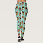 Black Mask Fawn Franse Bulldog is klaar om te spel Leggings (Achterkant)