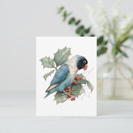 Black Masked Lovebird sketch Briefkaart (Staand voorkant)