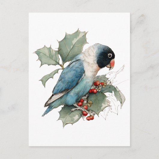 Black Masked Lovebird sketch Briefkaart (Voorkant)