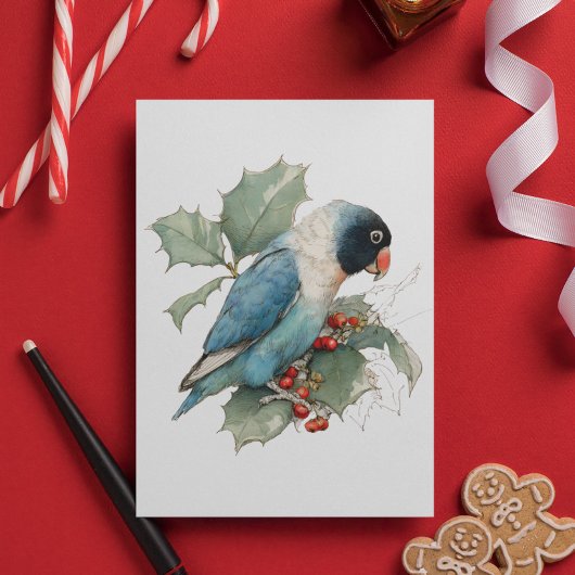 Black Masked Lovebird sketch Briefkaart