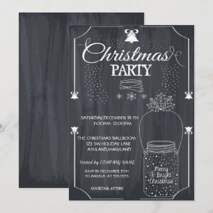 Black, Mason Jar  Company Kerstfeest Kaart