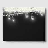 Black Mason Jar onder de sterren Wedden je foto Gastenboek (Achterkant)