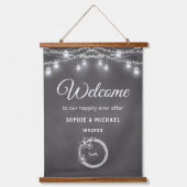 Black Mason Jar Wedding Welcome Rustic Hangend Wandkleed (Voorkant)