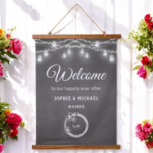 Black Mason Jar Wedding Welcome Rustic