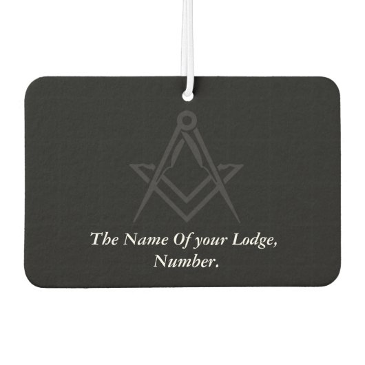 Black Masonic Master Mason Vrijmetselaar Kompas Luchtverfrisser (Voorkant)
