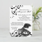 Black Masquerade Ball Mask Costume Halloween Part Kaart (Staand voorkant)