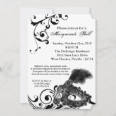 Black Masquerade Ball Mask Costume Halloween Part Kaart (Voorkant)