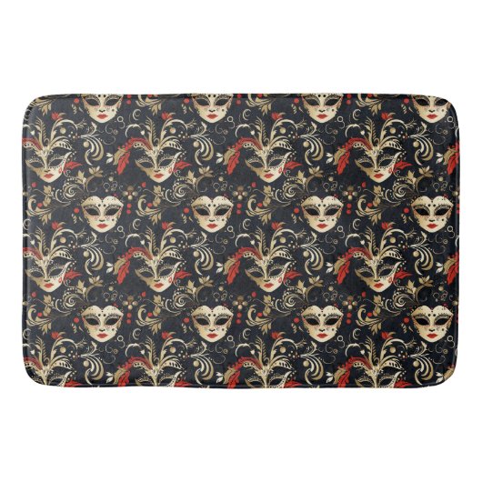 Black Masquerade Mask Badmat (Voorkant)