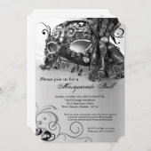 Black Masquerade Mask Ball Costume Halloween Kaart (Voorkant / Achterkant)