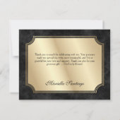 Black Masquerade Mask Elegant Quinceanera Bedankkaart (Achterkant)