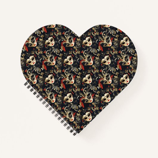 Black Masquerade Mask Notitieboek (Voorkant)