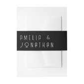 Black Matte Simple Minimal Formal Wedding Uitnodigingen Wikkel (Voorkant Voorbeeld)