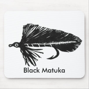 "Black Matuka" Klassieke forel Fly Mousepad Muismat