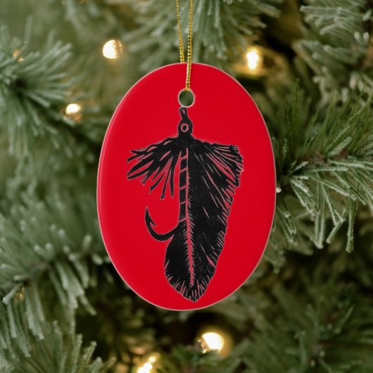 Black "Matuka" wimpel kerstversiering Keramisch Ornament (Boom)