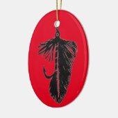 Black "Matuka" wimpel kerstversiering Keramisch Ornament (Links)