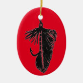 Black "Matuka" wimpel kerstversiering Keramisch Ornament (Voorkant)