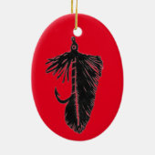 Black "Matuka" wimpel kerstversiering Keramisch Ornament (Achterkant)