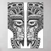 Black Mayan Twins Mask op White Poster (Voorkant)