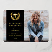 Black MD Caduceus Afstuderen Foto aankondiging (Voorkant)