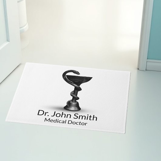 Black Medical Bowl Hygieia Snake White Caduceus Deurmat