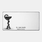 Black Medical Bowl Snake Hygieia White Caduceus Bureaumat (Voorkant)