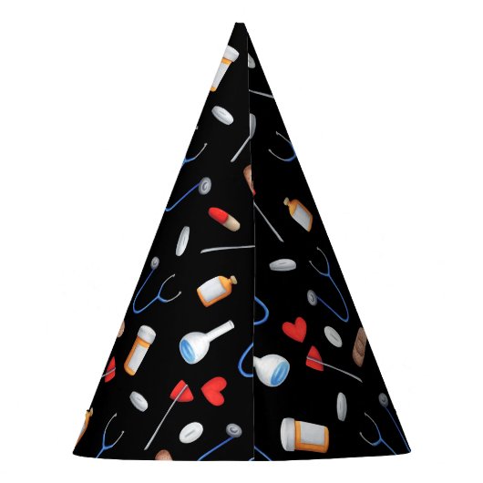 Black Medical Doctor Nurse Afstuderen Papier Feesthoedjes (Achterkant)