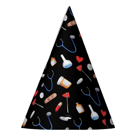 Black Medical Doctor Nurse Afstuderen Papier Feesthoedjes (Links)