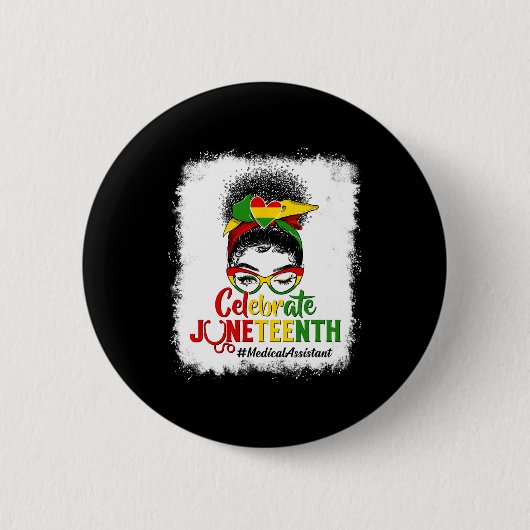 Black Medical Instant Messy Bun viert het einde Ronde Button 5,7 Cm (Voorkant)