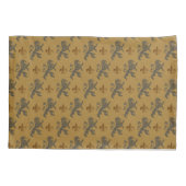 Black Medieval Lions Fleurs Kussensloop (Achterkant)