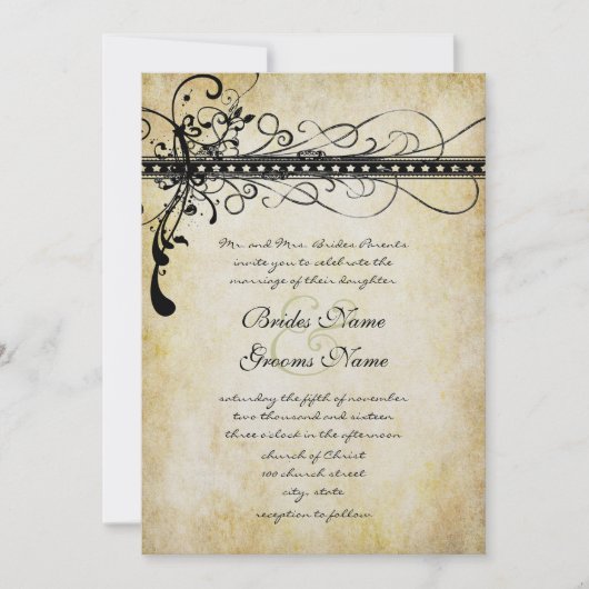 Black Medieval Renaissance Swirls Kaart (Voorkant)