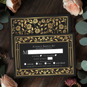 Black Medieval Sword Wedding RSVP Enclosure Kaart