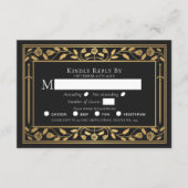 Black Medieval Sword Wedding RSVP Enclosure Kaart (Voorkant)