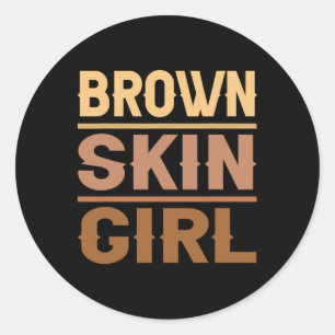 Black Melanin Queen Magic Brown Skin Girl Juneteen Ronde Sticker