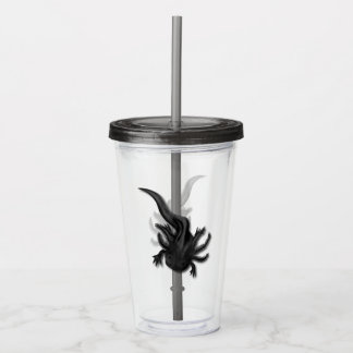 Black Melanoid Axolotl Art Acryl Drinkbeker