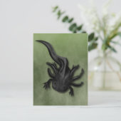 Black Melanoid Axolotl Art Briefkaart (Staand voorkant)
