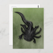 Black Melanoid Axolotl Art Briefkaart (Voorkant / Achterkant)