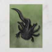 Black Melanoid Axolotl Art Briefkaart (Voorkant)
