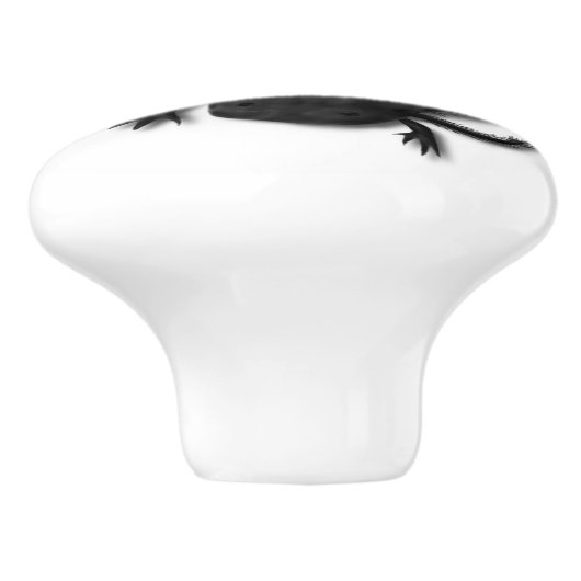 Black Melanoid Axolotl Art Keramische Knop (Zijkant)