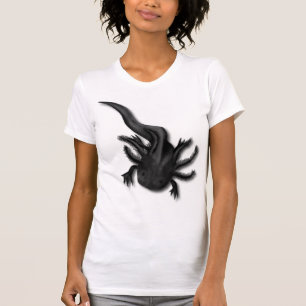 Black Melanoid Axolotl Art T-shirt