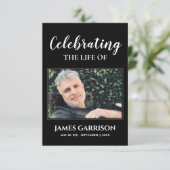 Black Memorial begrafenis gebed Kaart met foto (Staand voorkant)