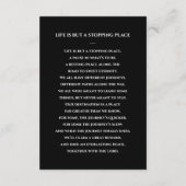 Black Memorial begrafenis gebed Kaart met foto (Achterkant)