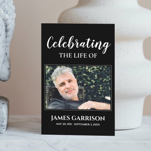 Black Memorial begrafenis gebed Kaart met foto