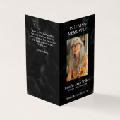 Black Memorial Viering van het leven Dank u Kaart (Buitenkant)