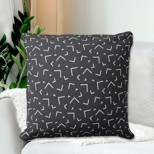 Black Memphis Pattern Throw Pillow Kussen (Creator heeft geüpload)