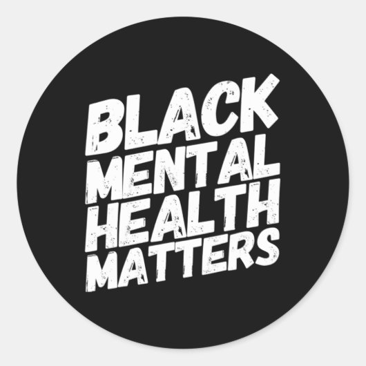 Black Mental Health Maters Therapy Gift Ronde Sticker (Voorkant)